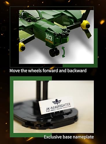 Miniatura 4 de Fighter Plane Toy - Thunder Fighter Plane P-38 - Juego de bloques de construcción, 502 piezas, compatible con Lego, a partir de 8 años, juguete para