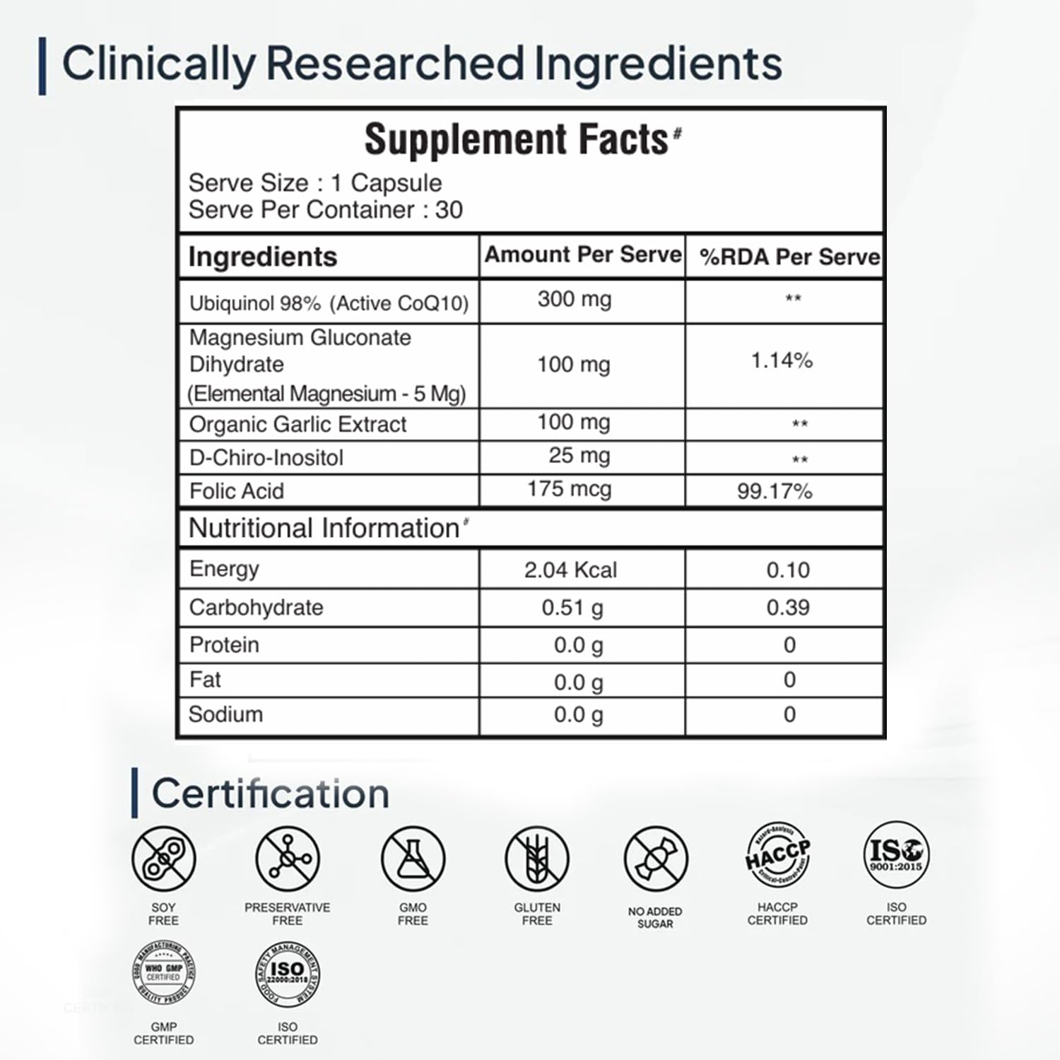 Miduty Happy Heart - Liposomal High Absorption CoQ10-300 mg With Methyl Folate, D-Chiro-Inositol, Magnesium | Helps in Blood Pressure Control & Heart Health Supplement - 30 Capsules — Amazon image 8
