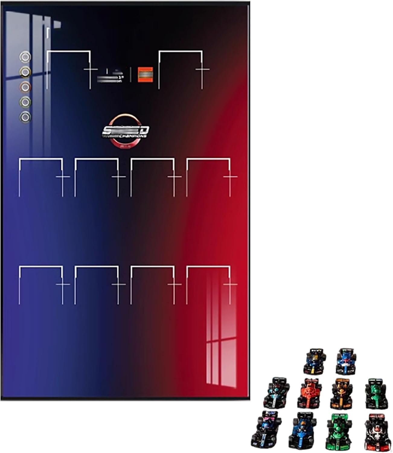 Display Wallboard for Lego 77242-77251 Series Racing Car - Wall Mount Display Stand Art Wall Mount Frame for Racing Car Building Set - 50 x 80 CM (C)