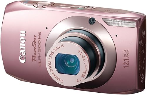Canon PowerShot ELPH 500 HS 12.1 MP CMOS Cámara digital con video Full HD y lente ultra gran angular (rosa) plateado,Rosado,Marrón