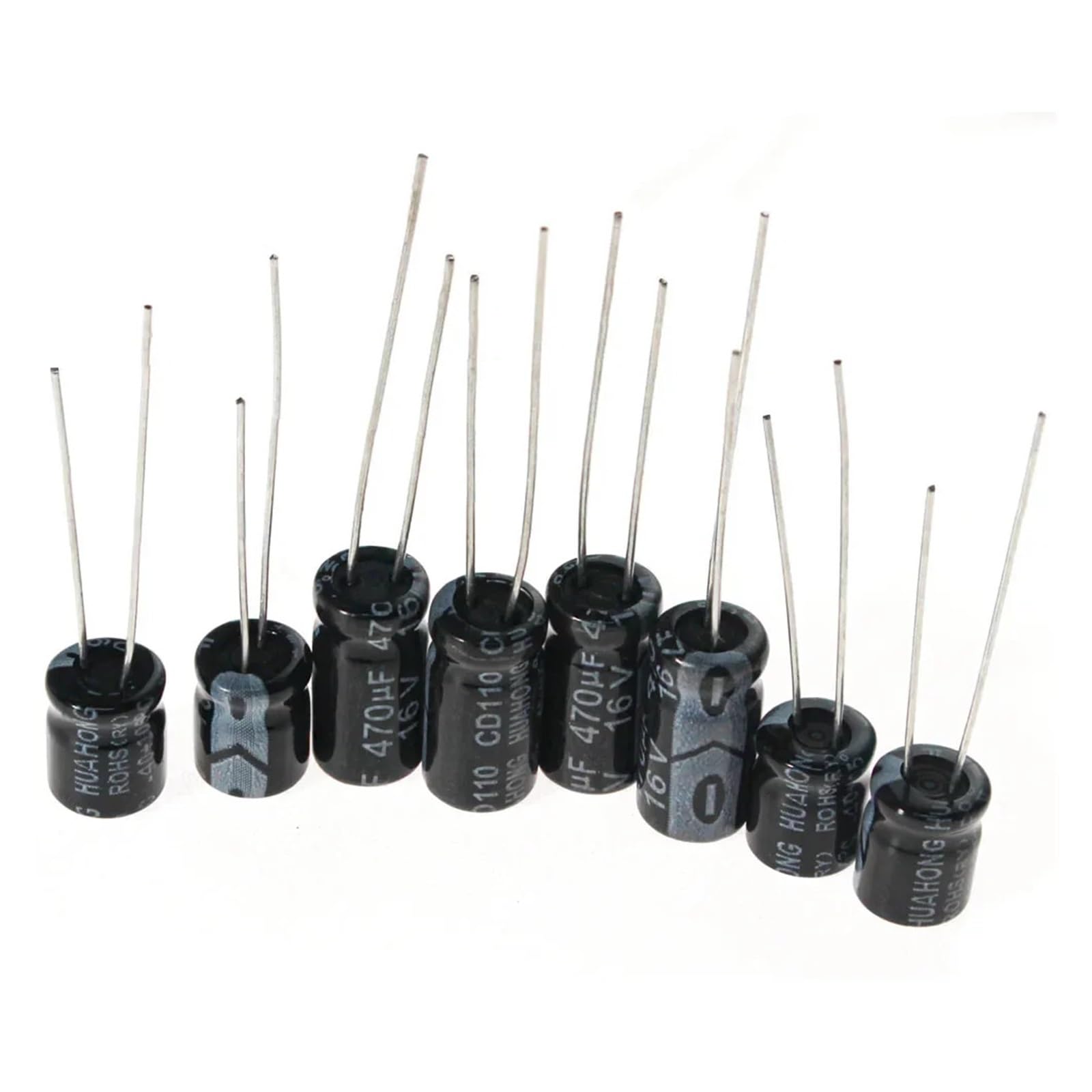 ICXLPMC 12 Values*10pcs 0.22UF~470UF Capacitors Assortment Kit 120pcs 16V 25V 50V Aluminum Electrolytic Capacitor Set Pack
