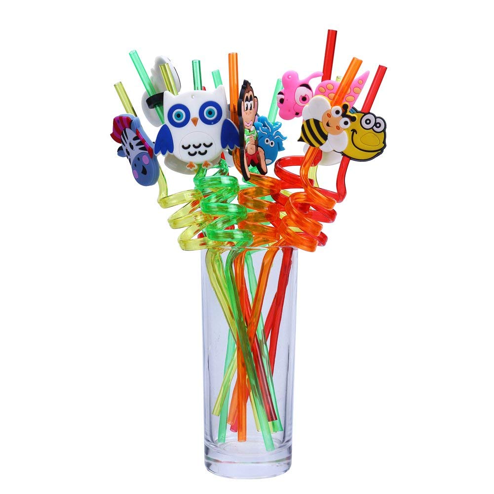 Cannucce Colorate Riutilizzabili Per Bambini - 8 Pezzi Ricci In Silicone E Plastica - 3