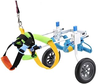 Rockyin Mascota Perro Silla de Ruedas for minusválidos Asistida Paseo de Coches Hind Ejercicio de piernas Coche for Perro/Gato