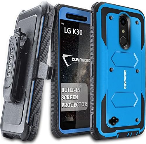 COVRWARE Aegis Series case for LG K30 / LG Premier Pro LTE / LG Harmony 2 with Built-in [Screen Protector] Heavy Duty Full-Body Rugged Holster Armor Case [Belt Swivel Clip][Kickstand], Blue