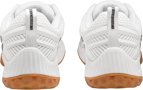 Miniatura 3 de UNSQUASHABLE Tour-TEC Zapatos de calabaza blancos, diseñados y probados específicamente para el juego de Squash, el zapato de calabaza especializado
