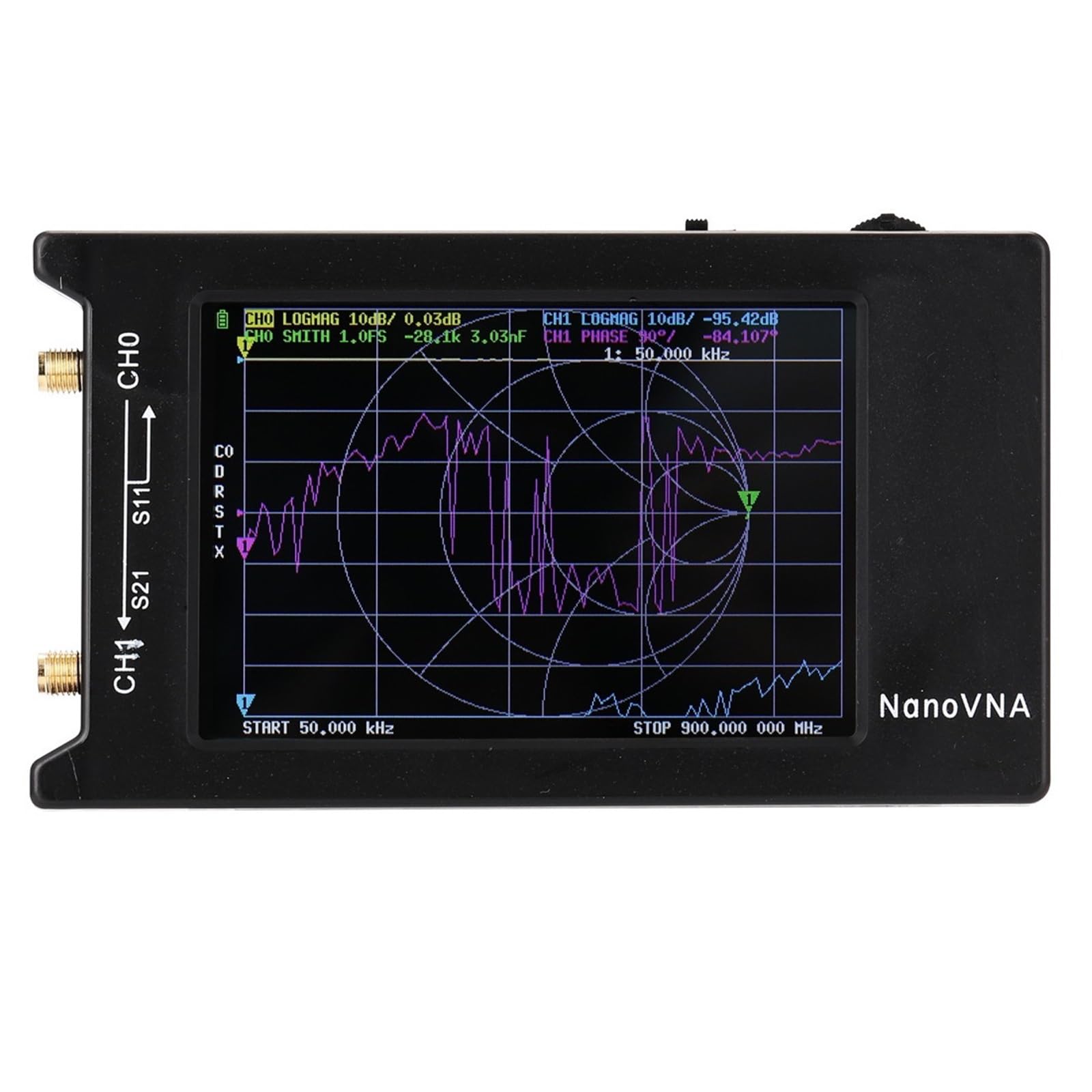 Netzwerkanalysator, 4-Zoll Vektor-Netzwerkanalysator 10k-1,5 GHz HF VHF UHF Antenne 4,3