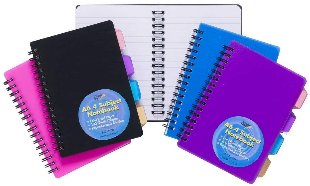 Tiger 3 x A6 Project Notebook with Dividers