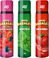 Kit 3 Maxx Splash Bala Líquida 30g Pepper Blend - Preliminares Gel Comestível Sexshop (Tutti-Frutti/Morango/Hortelã)