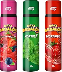 Kit 3 Maxx Splash Bala Líquida 30g Pepper Blend - Preliminares Gel Comestível Sexshop (Tutti-Frutti/Morango/Hortelã)