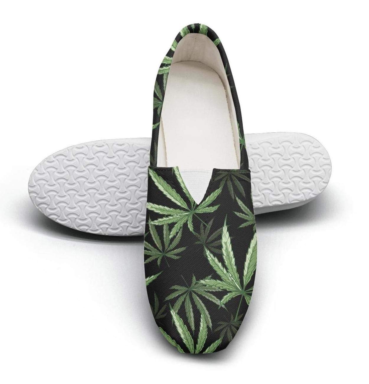 Women's Cotton Espadrille cannabis leaves and handcuff Flat Shoes