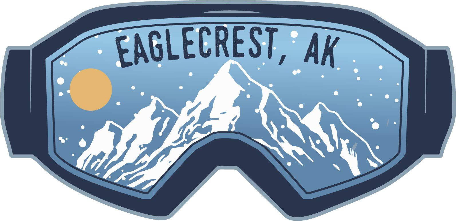 Eaglecrest Alaska Ski Adventures Souvenir Approximately 5 x 2.5-Inch Fridge Magnet Goggle Design