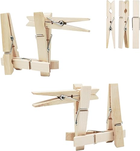 Miniatura 4 de KTOJOY Wooden Clothes Pins,50 Pack, 2.9 Inch, Large Natural Birchwood Rust, Moisture Resistant Clothes Pegs, Heavy Duty Wooden Clothespins,Clothes