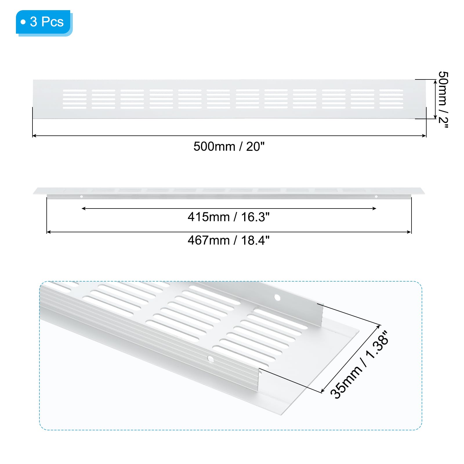 PATIKIL 20 x 2 Inch Door Air Vent Cover - Image 2