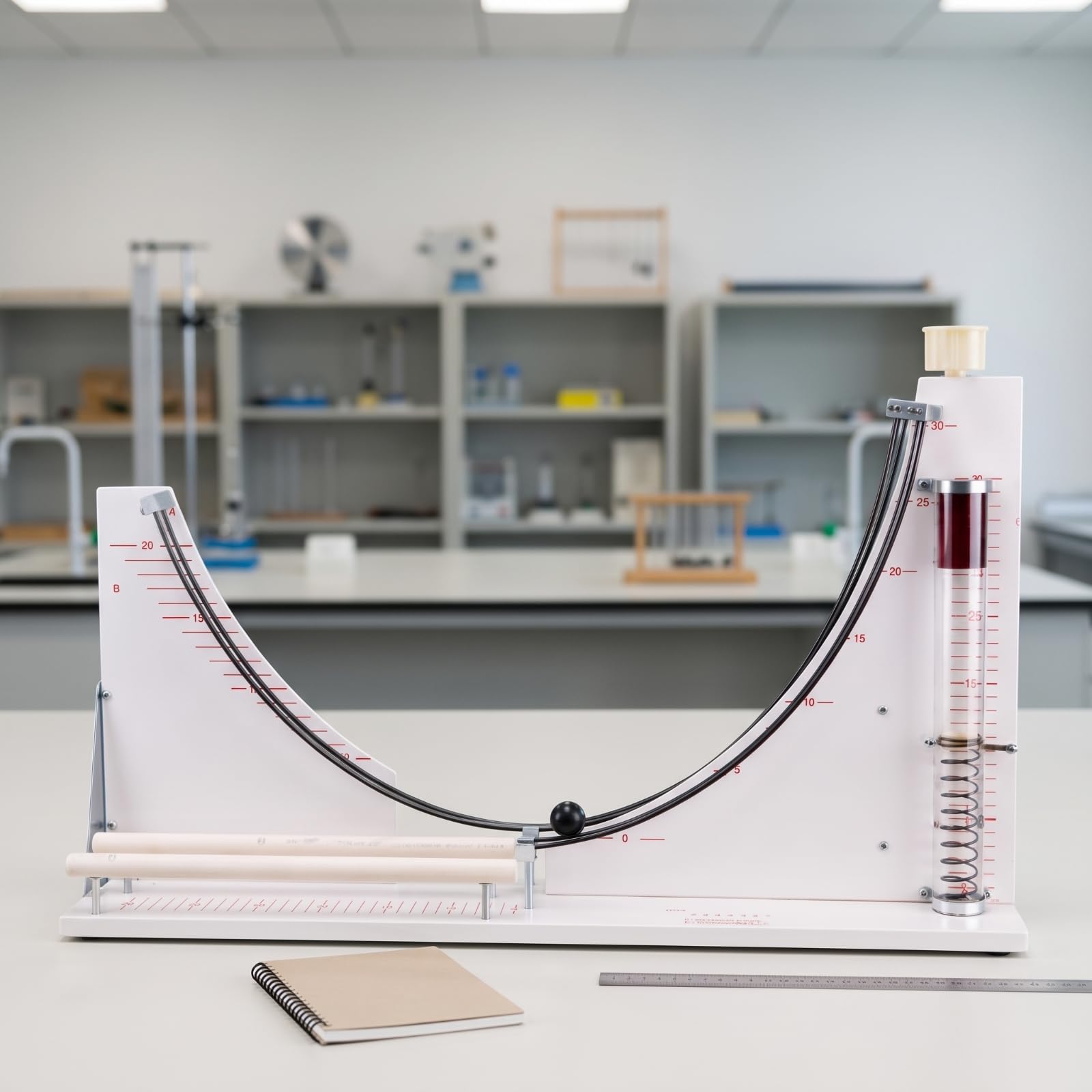 Dimostratore con Binario Doppia Rotaia Educativo Dimostratore di Energia di Movimento da Laboratorio Strumento Didattico per Scuole, Studenti