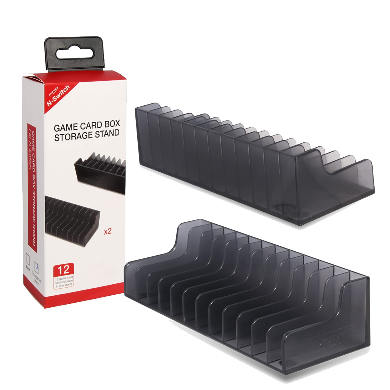 MAKINGTEC Card Storage Rack, Switch Card Holder Box for PS4 PS5 CD Case, Storage Stand Bracket for Video Game Tower (NS 12 CDs, Black)