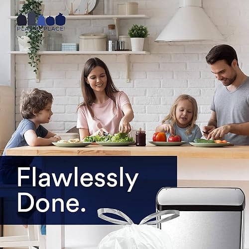 Miniatura 3 de Plasticplace Bolsas de basura de ajuste personalizado, compatibles con simplehuman Code J, 200 unidades (paquete de 1) forros de basura blancos con