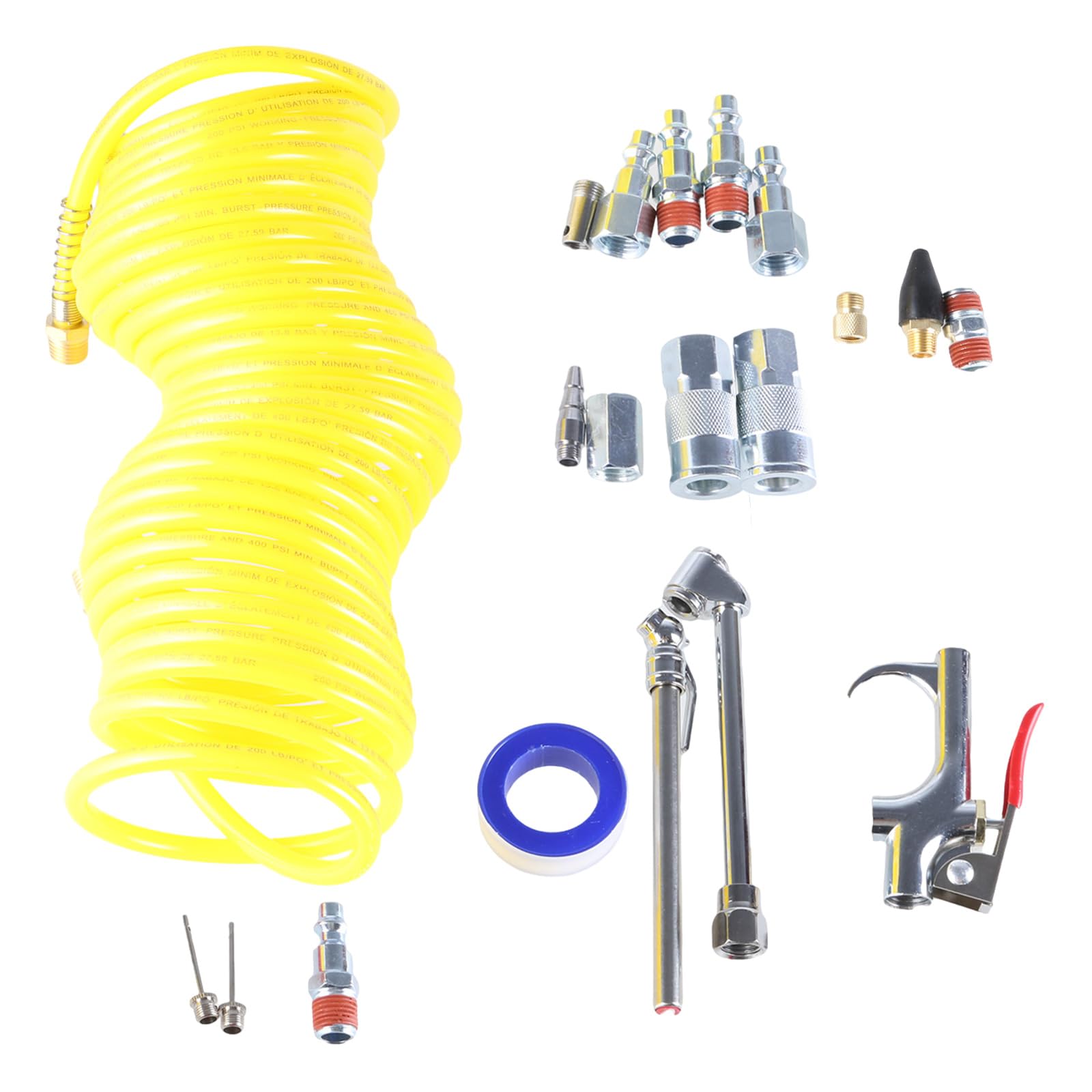 20Pcs Air Compressor Tool Attachments Set with Hose & Blow Nozzles for Detailed Cleans Inflation Task Maintenance Inflation Equipment