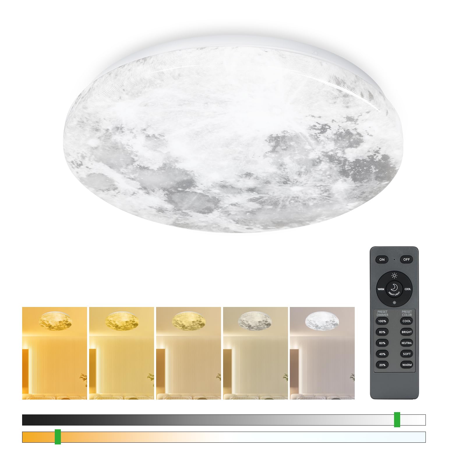 Photo 1 of Xapolu 13in Moon Ceiling Light Fixture