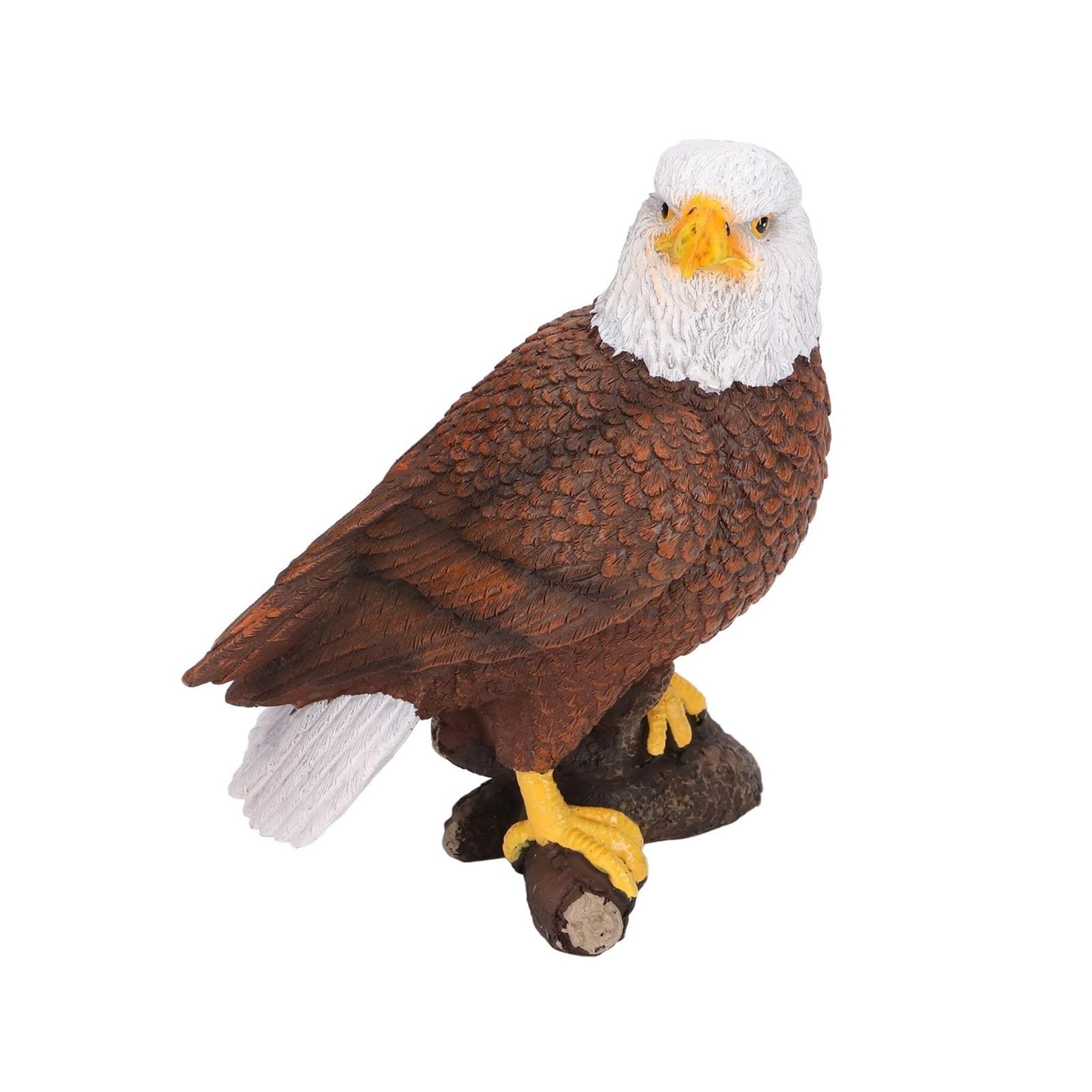 Statue d'aigle à tête blanche pour décoration de jardin extérieure en résine robuste et détaillée