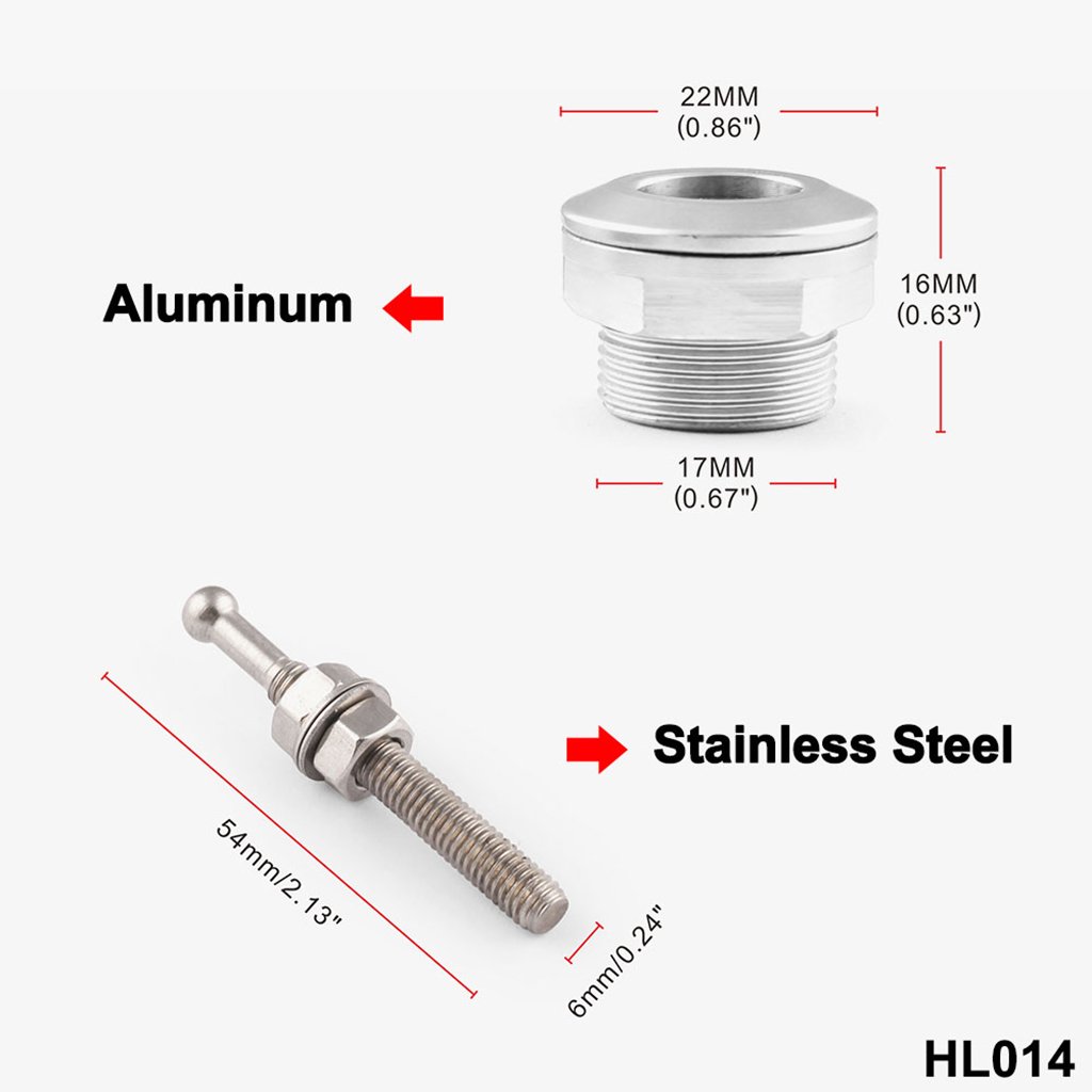10 set di 22 mm pulsante di sgancio rapido cofano cofano perni di bloccaggio universale argento