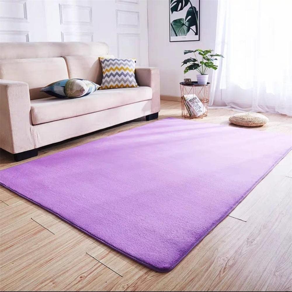 Tapis salon moderne violet LUNEZY 120 cm moelleux et doux pour chambre d'enfant