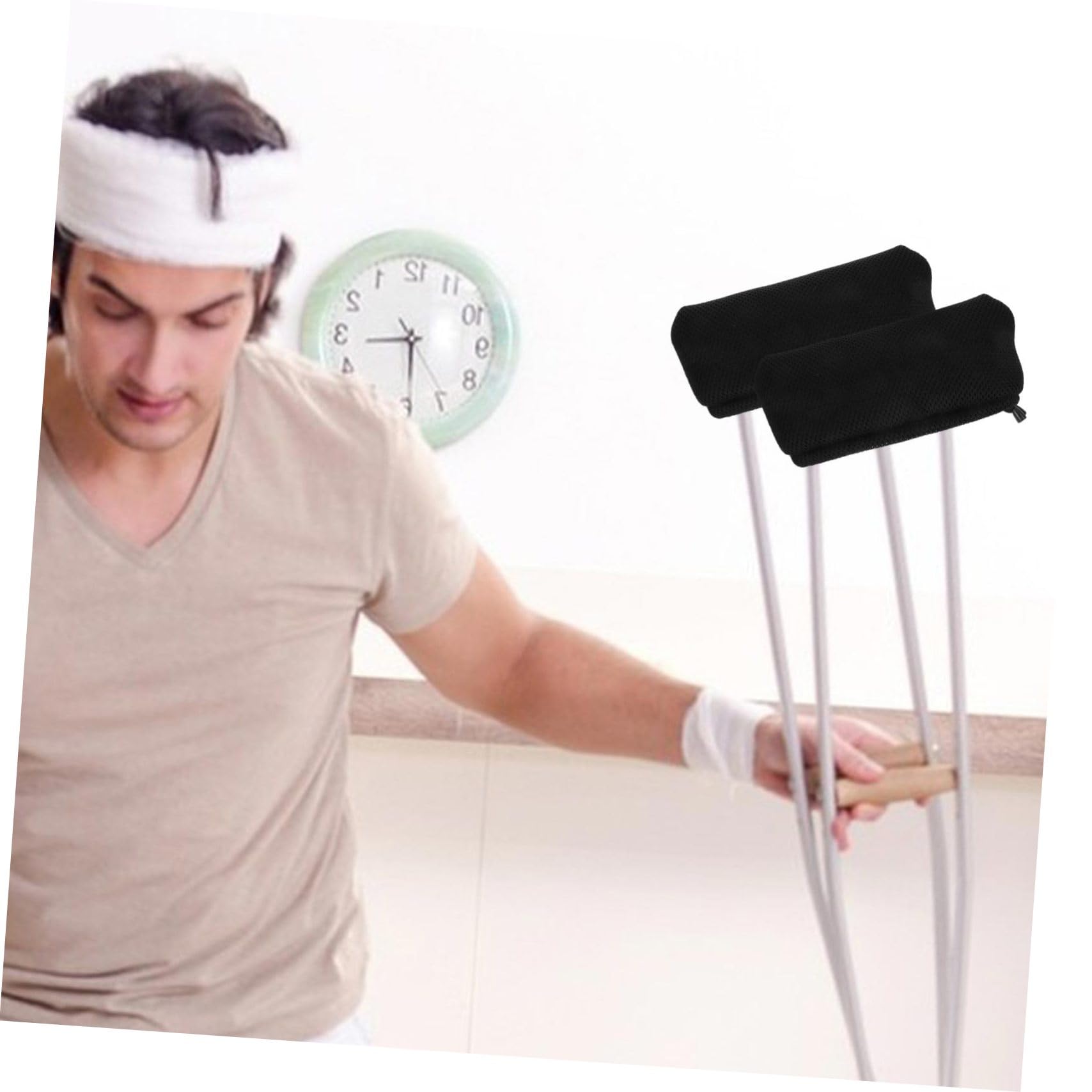 Anneome 2Piezas Almohadillas para Muletas Transpirables y Cómodas Fundas Esponja para Axilas de Unidades Accesorios Ortopédicos para Pacientes