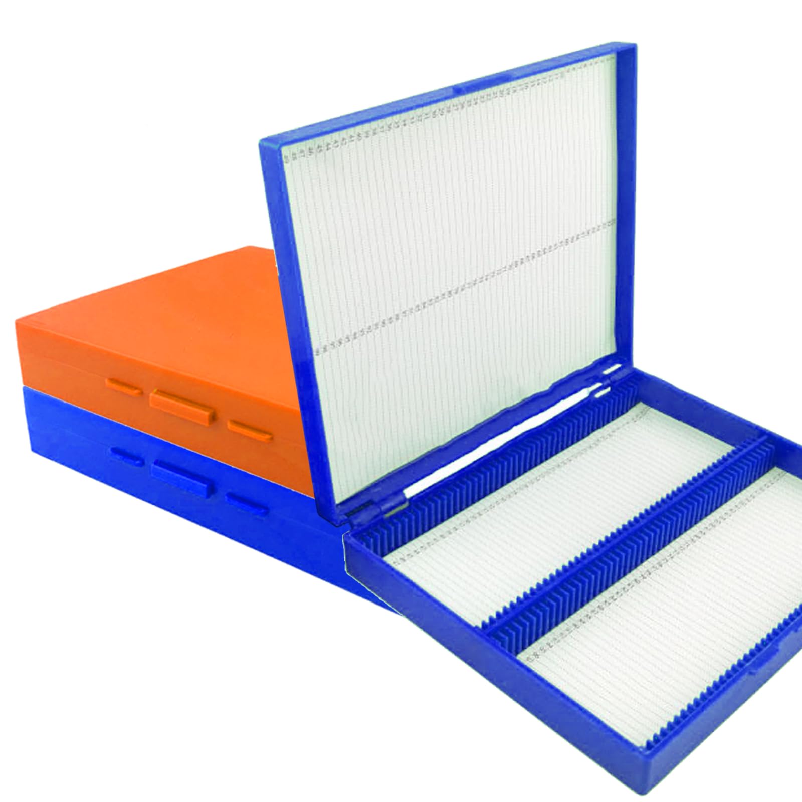 Estresen 100 Place Microscope Slide Box, Slide Storage Box, Holds up to 100 Slides, with Marked Numbers.