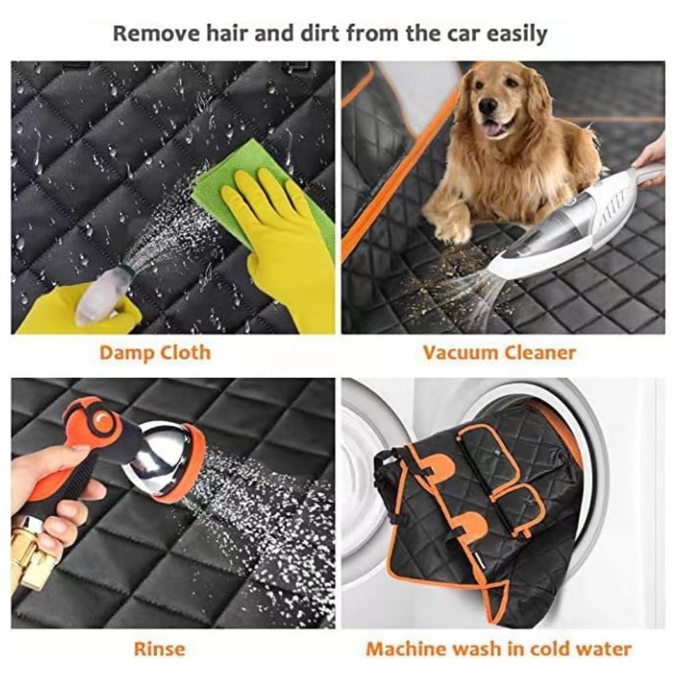 M/P Dog car seat Cover for Pets 100% Waterproof Seat Cover Hammock with Mesh Window 600 D Heavy Duty Scratch Proof Nonslip Durable Soft Back seat Cover for Cars Trucks and SUVs seat Covers - image 3
