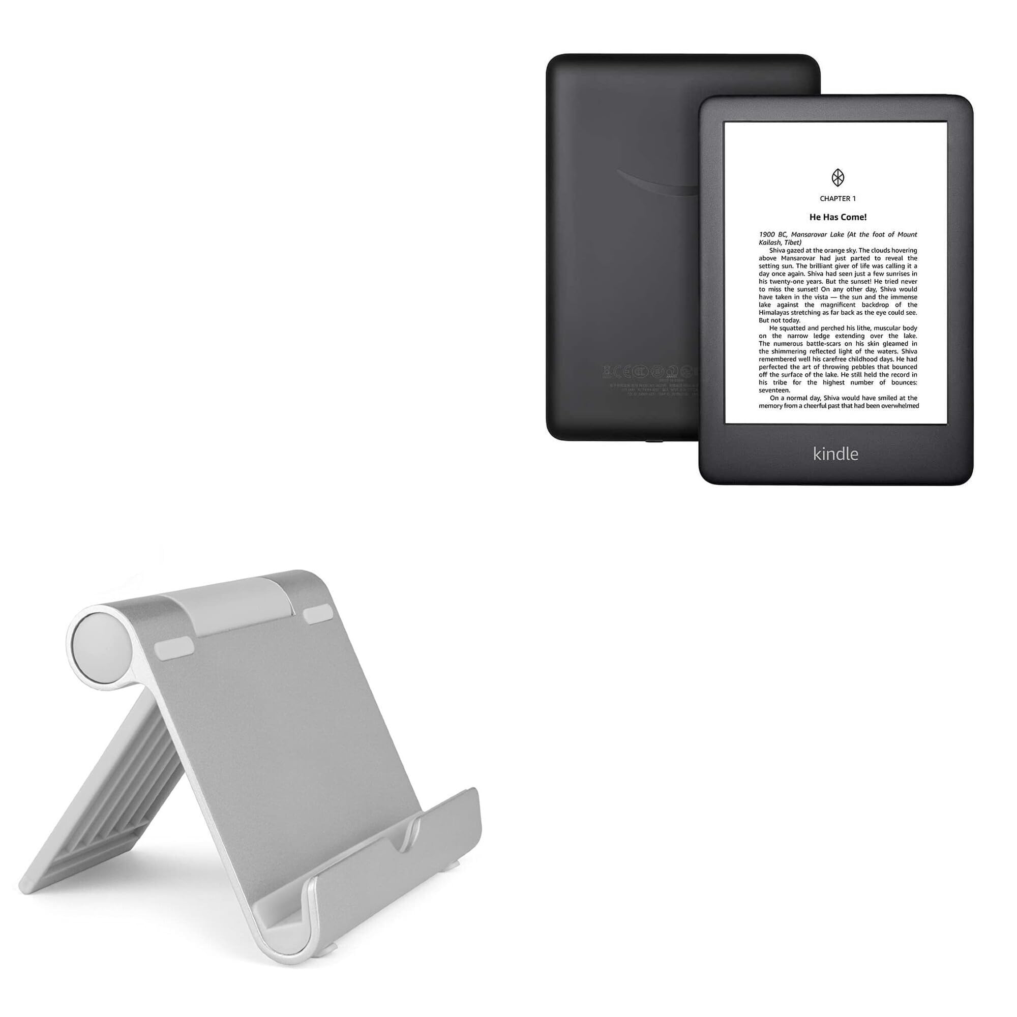 BoxWave Stand and Mount Compatible with Amazon Kindle (10th Gen 2019) - VersaView Aluminum Stand, Portable, Multi Angle Viewing Sturdy