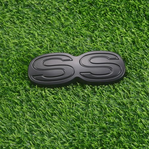 Image of 1Pc 1971 1972 Chevelle El Camino Super Sport SS Rear Bumper Emblem Letters with Hardware Replacement for SS (Matte Black)