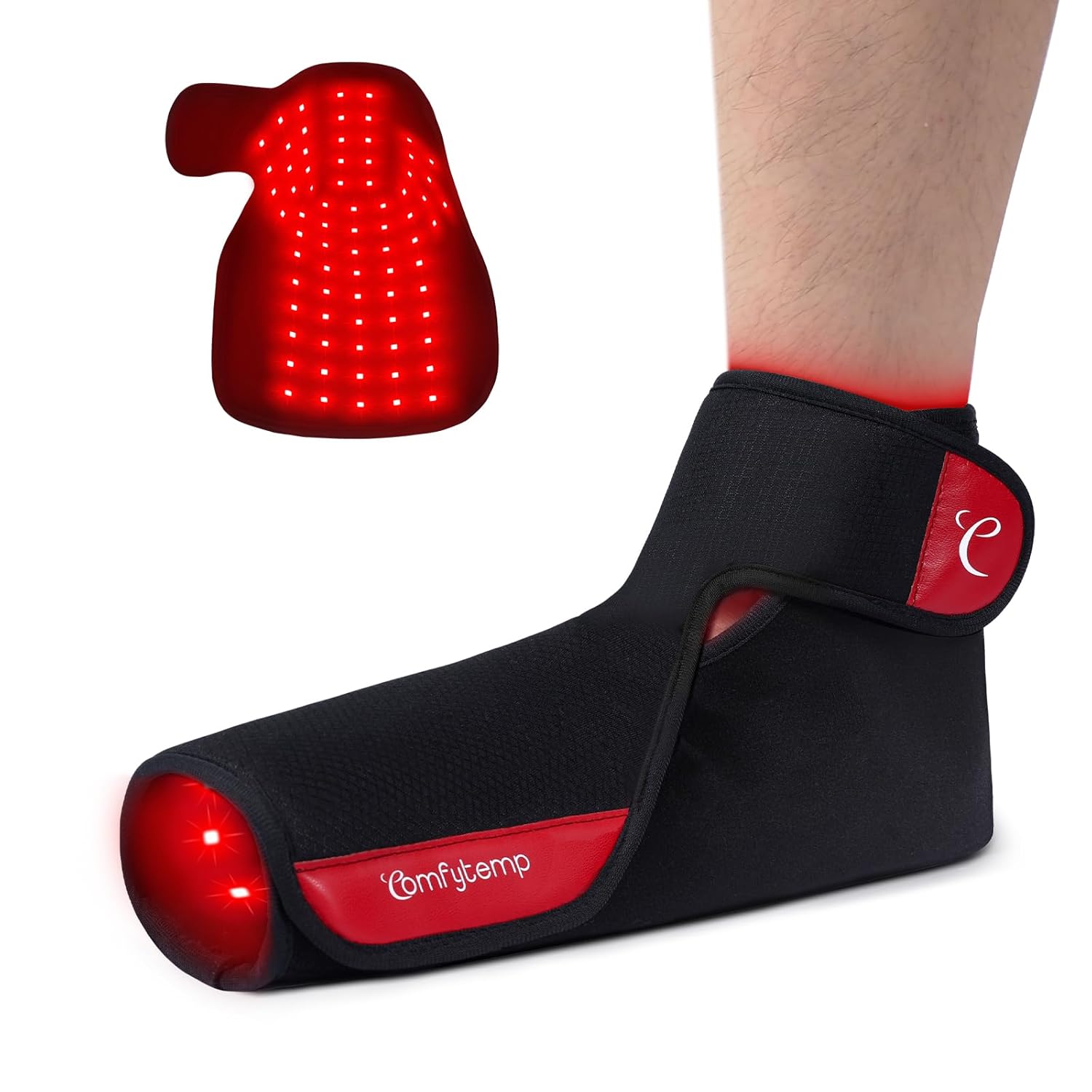 Comfytemp 5000mAh Cordless Red Light Therapy for Foot Ankle FSA Eligible HSA Portable Near Infrared Light Therapy Wrap
