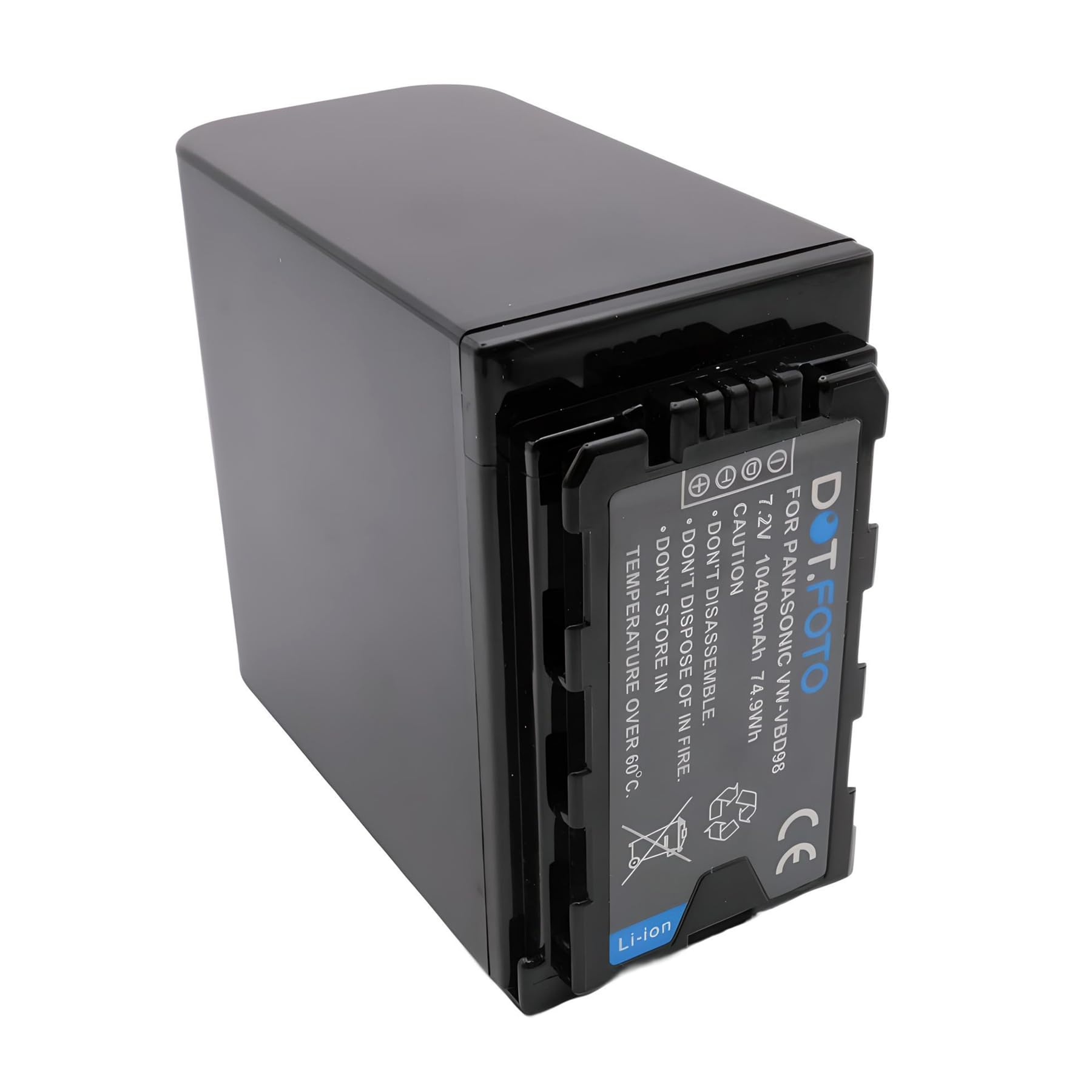 VW-VBD78 Premium Alta Capacità 7.2v / 10400mAh Batteria Ricaricabile (Nessun pannello LED) per Panasonic HC-X1000 HC-X1 AG-CX350 - Non si adatta al caricabatterie originale AG-BRD50 Pan.