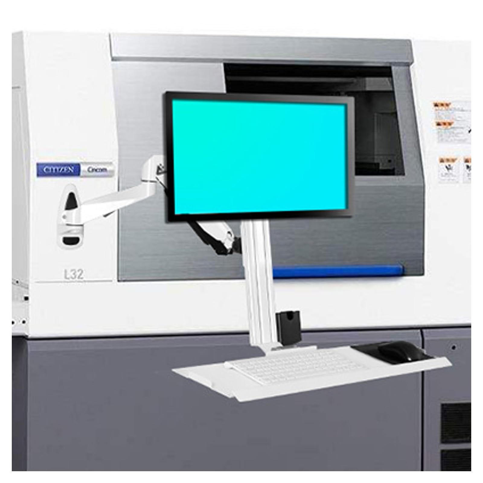 ZHENYUWANG Dual-link monitor arm, single-screen design 450mmkeyboardtray