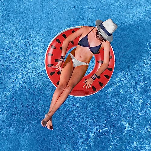 Schwimmreifen für Erwachsene, Schwimmring Wassermelone Aufblasbarer Schwimmring 120cm, Sommer Wasser Spielzeuge Schwimm Pool Ring (Wassermelone)