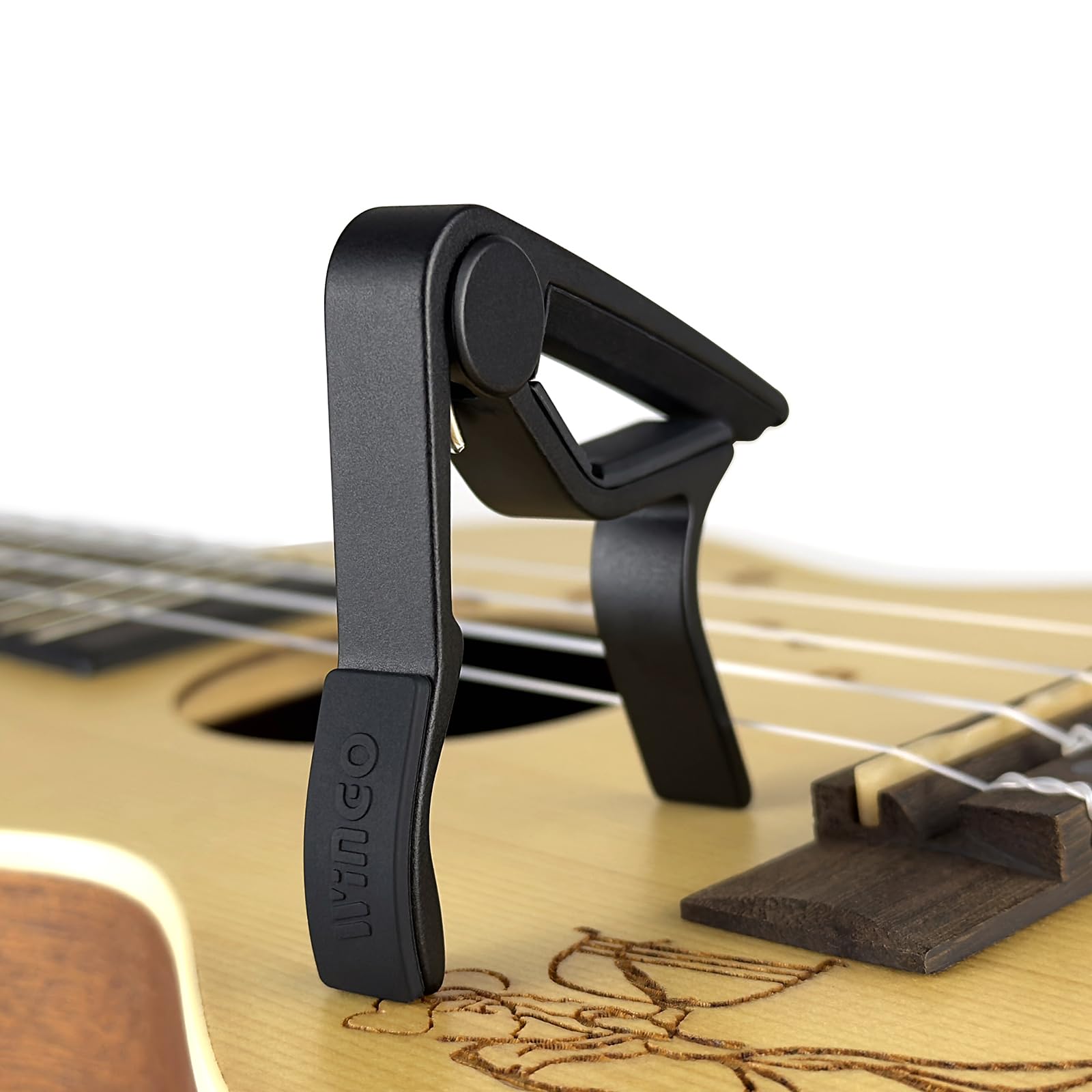 WINGO Pro Ukulele Capo for Soprano Contert Baritone Black, Small - Image 2