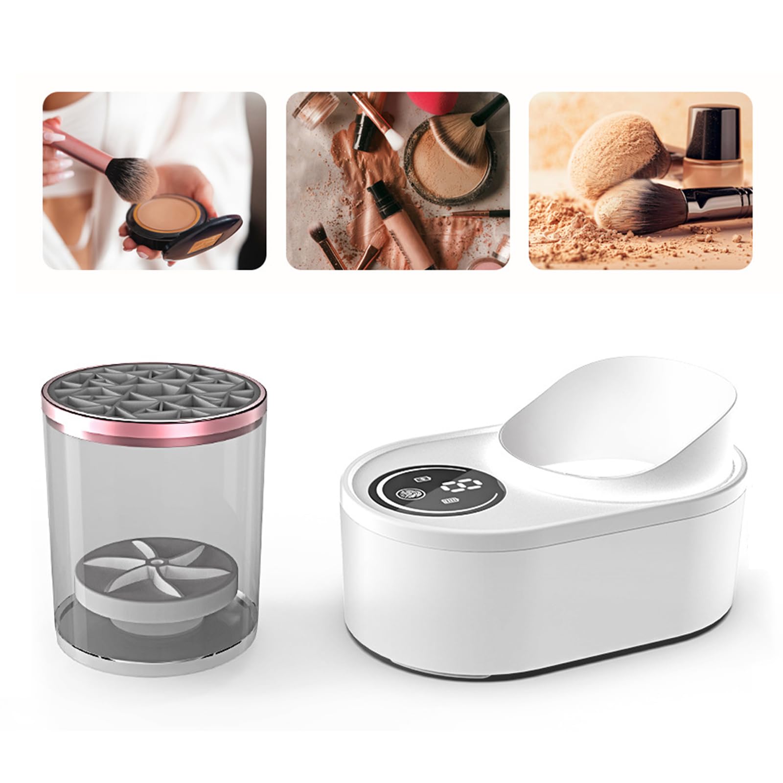 Maquina Limpiadora de Brochas de Maquillaje Máquina de Almacenamiento de Brochas de Maquillaje Limpiador Brochas Electrico Limpiador Eléctrico Brochas de Maquillaje Limpieza de Brochas de Maquillaje