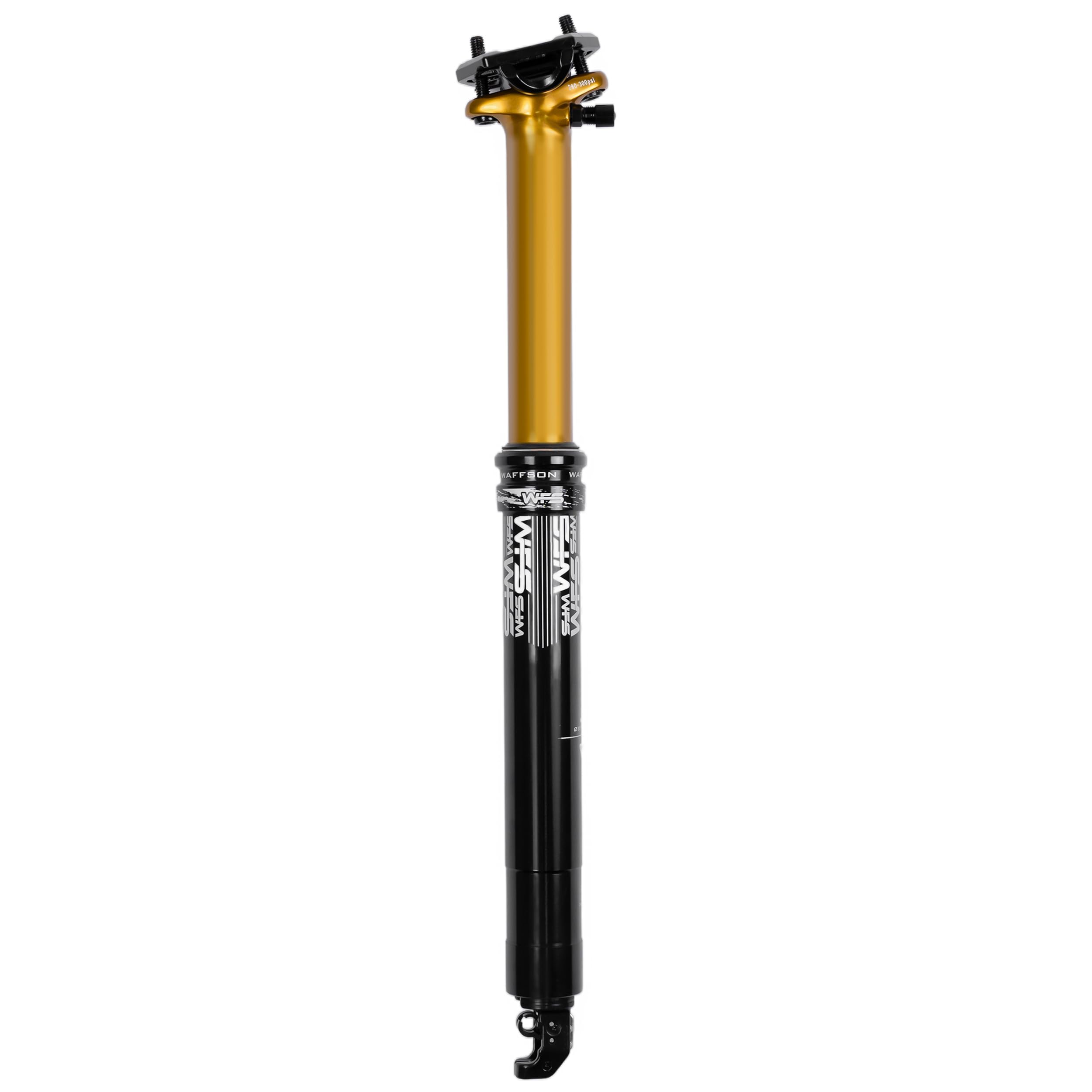WFS Strata Air Adjustable Suspension Internal Routing 30.9mm x 402mm Dropper Post, Aluminum Alloy Seatpost for Mountain Bike, Road Bikes, MTB, Gold