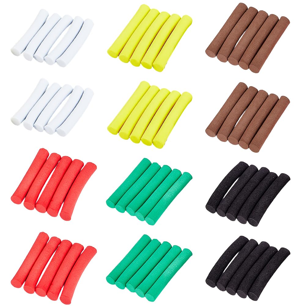 SUPERFINDINGS 60Pcs 6 Colors Fly Tying Foam 8mm Diameter Parachute Post Foam Cylinders Fishing Floating for DIY Fly Tying Materials Crafting Fishing Floats,52mm Long