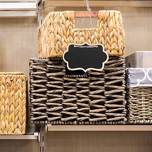 Image of CVANU 15 Pcs Mini Chalkboards Signs Hanging Rectangle Chalkboards Double Sided Blackboard Message Board Hanging Signs for Weddings, Kids Crafts C-2