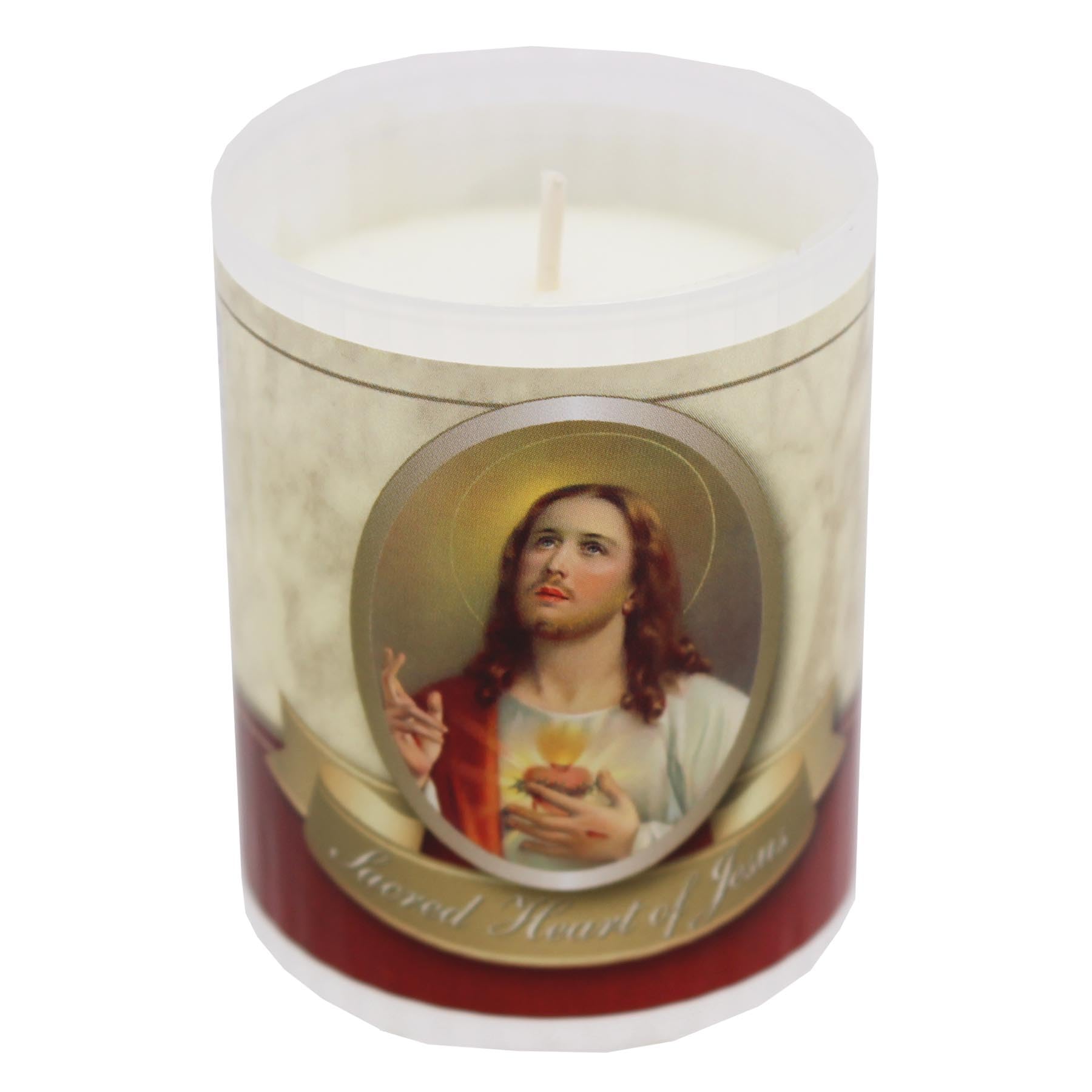 Widdle Gifts Multi 6.5Cm Pillar Candle With 24 Hour Burn Time Religious Votive Candle (Sacred Heart Of Jesus 4774)