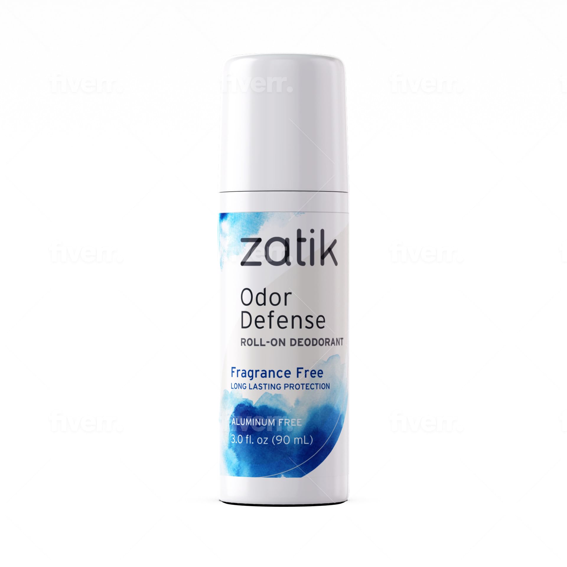 Zatik Naturals - Odor Defense Deodorant Roll On, Unscented Herbal Refresh, Cruelty free, Vegan, pH Balanced, Biodegradable, FREE FROM Aluminum and