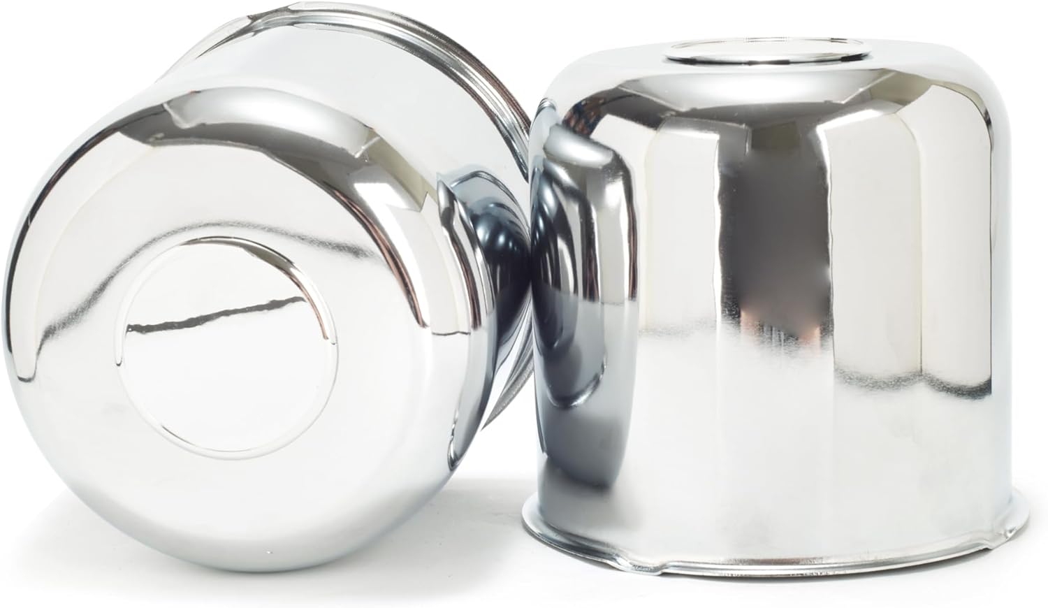 2Pcs 5.15inch Trailer Wheel Center Caps Push Through 5.12" Bore 4.95" Tall Top Removable for Truck SUV RV Wheel Rim, Chrome Wheel Cover