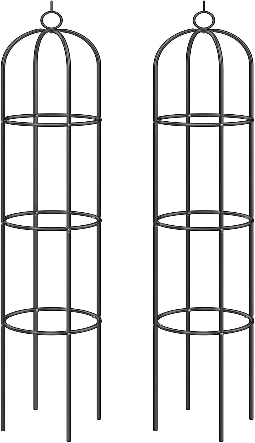 GARDEBRUK® 2x Garden Obelisk | Plant Stand | Garden Ornaments Outdoor | Black Powder Coated Steel Frame for Elegant Climbing Plants, Garden Decorations and Wedding Decorations — image 1