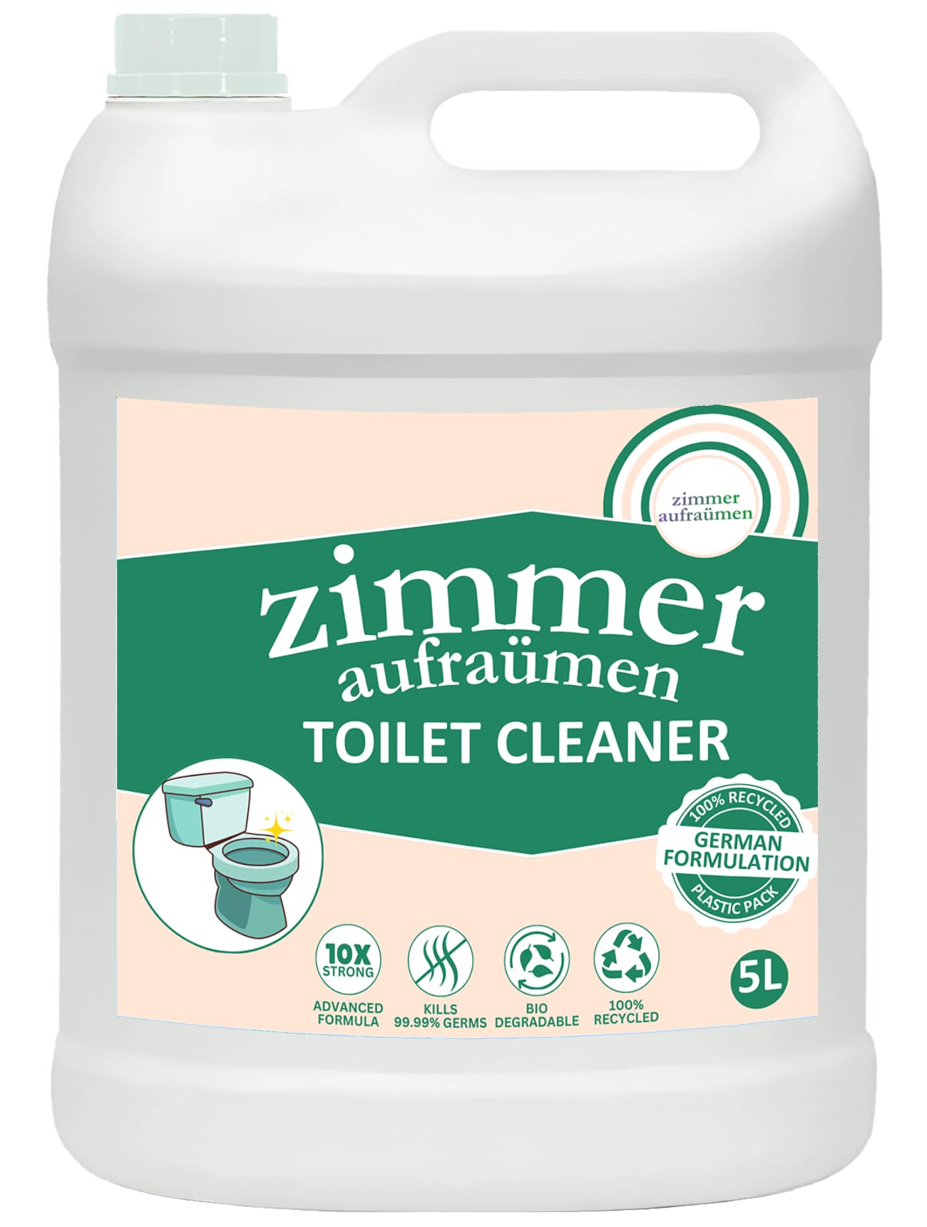 Zimmer Aufraumen - 5L Toilet Cleaner. Remove 99.9% Bacteria, Germs & Viruses. ECONOMICAL. Biodegradable & Eco-friendly (B07ZPBFL2Y) Amazon Price History, Amazon Price Tracker