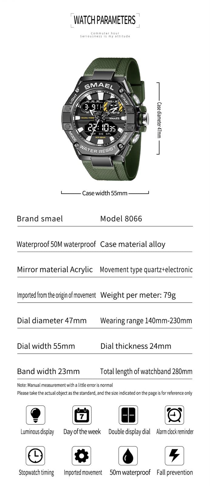 Montre Sport Homme Digitale Etanche 5 Bar avec Chronographe Alarme LED Eclairage Date-Montres avec Bracelet en Silicone