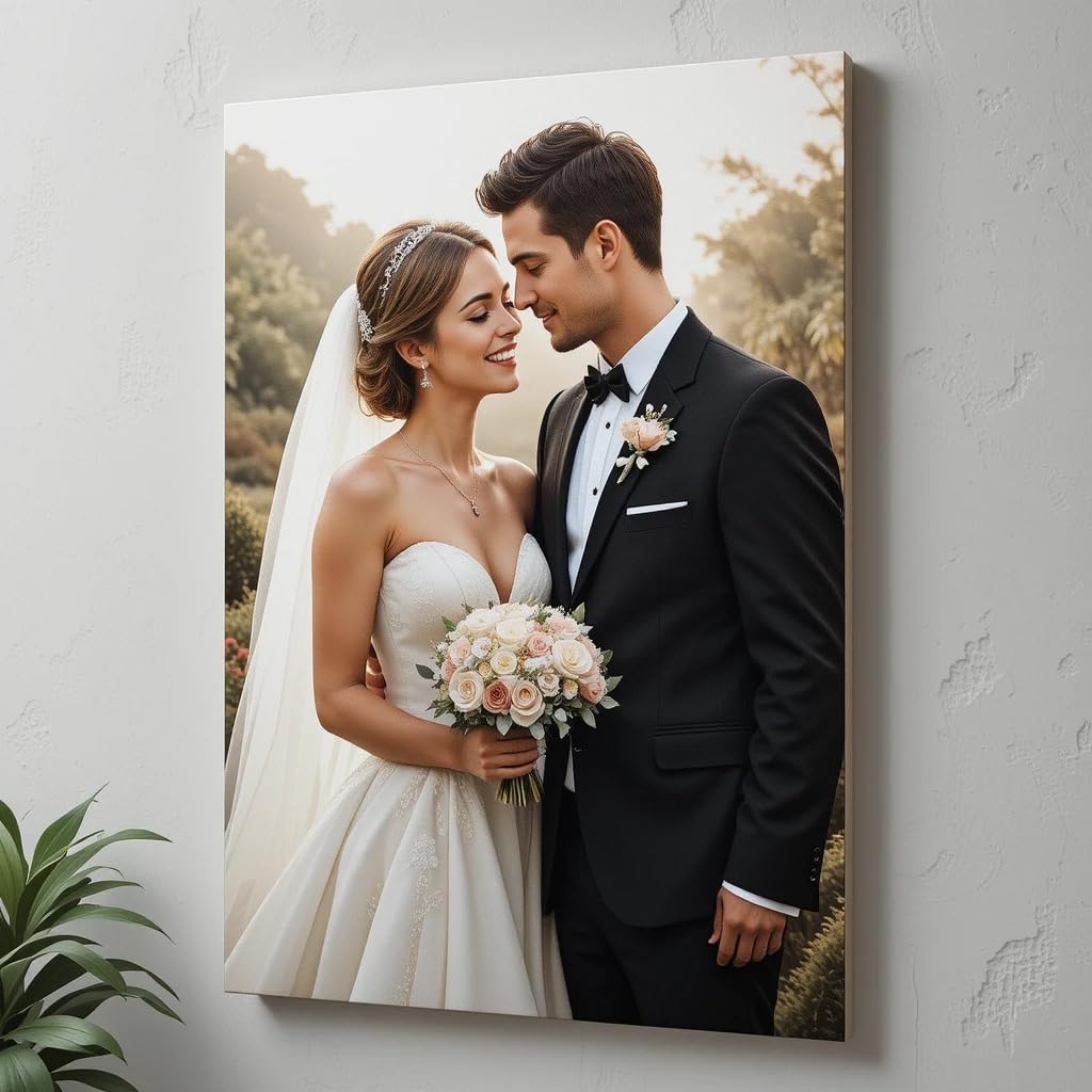 Genérico FOTOLIIENZO - Cuadro personalizado con foto, Lienzo sobre bastidor de madera – Lienzo 90 cm X 60 cm, opción de impresión en horizontal y vertical