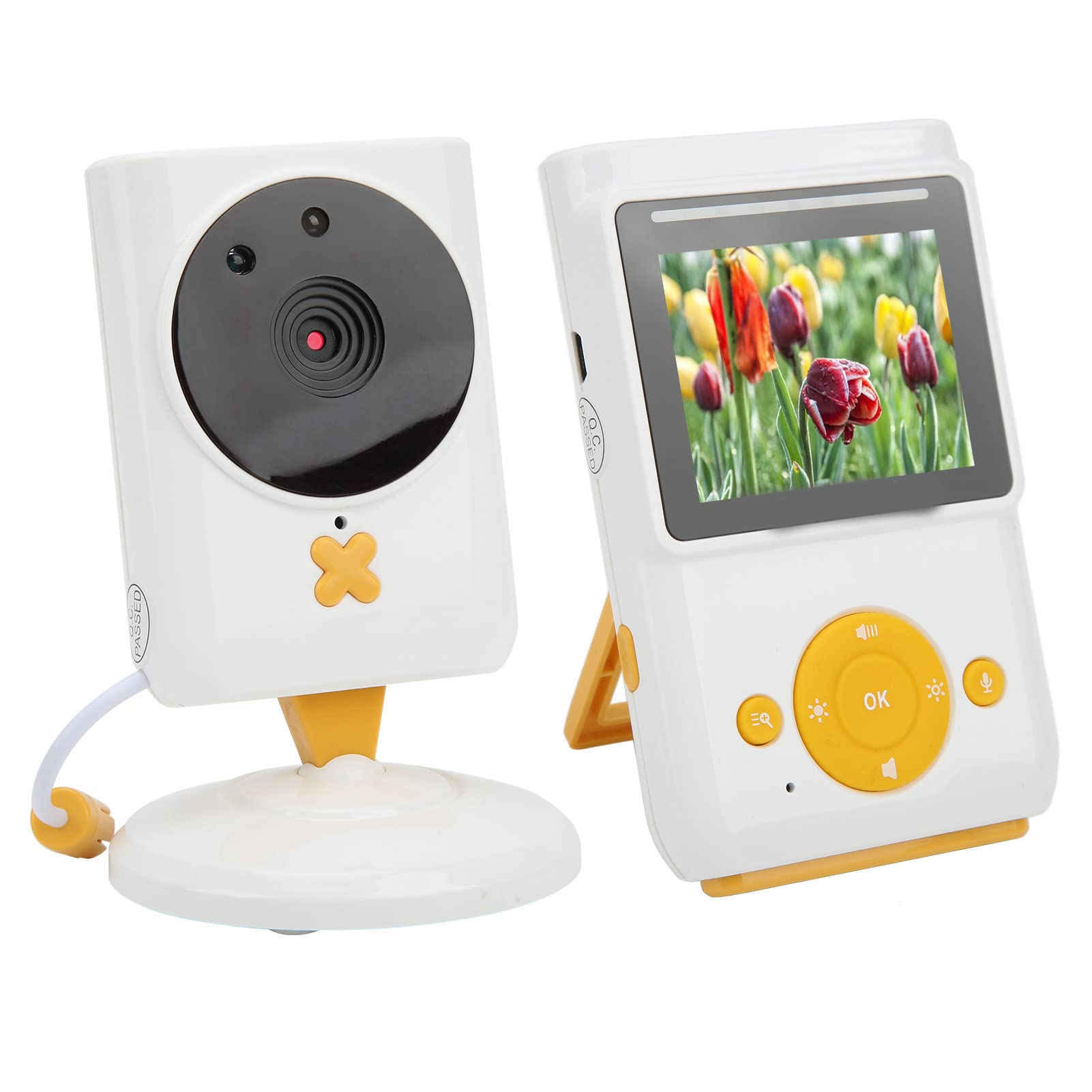 Elektroniczna Niania Z Kamerą, 2.4 Calowy Wyświetlacz LCD Night Vision 2.4GHZ 200m~300m Zasięg Transmisji Wideo Niania, Automatycznego Budzenia Vox 750mAh Dla Niemowląt AC100-240V(EU)