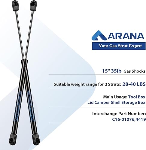 Miniatura 138 de ARANA C16-04154 - Puntales de gas de 15 pulgadas y 24 libras, para cubierta Snugtop, cubierta de cámper, piezas de repuesto para tapa de camión, 2