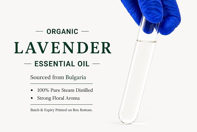 Aceite Esencial de Lavanda, Orgánico Certificado, 100% Puro miniatura 6