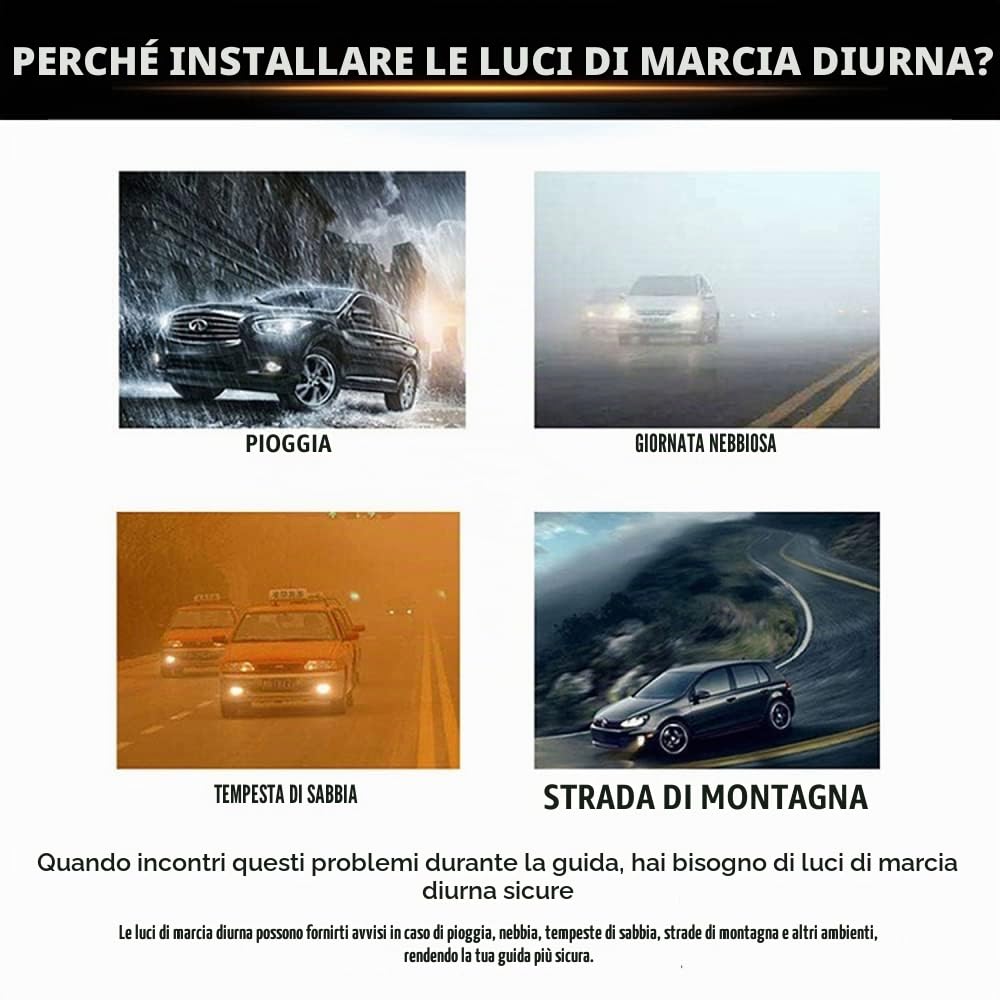 Riloer 1x Luci di Marcia Diurne DRL a Lente Trasparente Luce Bianca Blu Compatibili con D0DGE Journey/JC/JCUV 2013-2016, Compatibili con F1AT Freemont 2013-2016, Segnale di Svolta Guida Anteriore